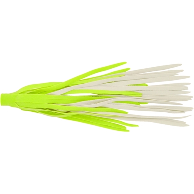 Picture of H & H Lure Rubber Skirt 40 Tail, 3", Chartreuse/White