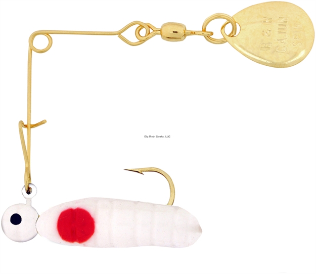 Picture of H & H Lure Cajun Spin, 1/32 Oz, White/Red Dots, Gold