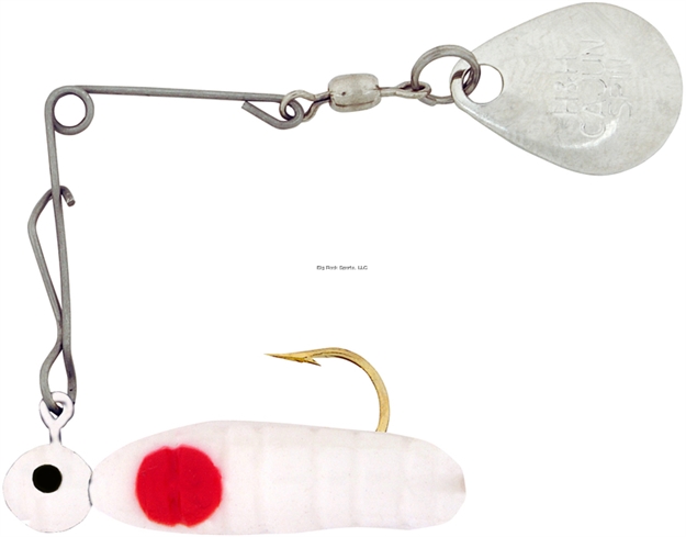Picture of H & H Lure Cajun Spin, 1/32 Oz, White/Red Dots, Nickel