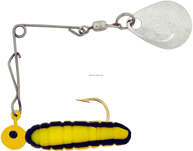Picture of H & H Lure Cajun Spin, 1/32 Oz, Yellow/Black Dots, Nickel