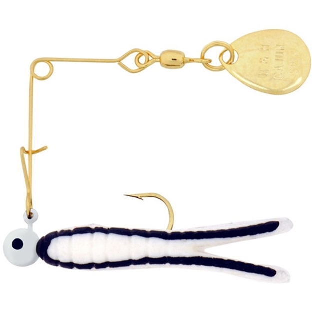 Picture of H & H Lure King Spn 1/4 Gld-Wht/Blk Stripe