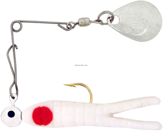 Picture of H & H Lure Cajun King Spin, 1/4 Oz, White/Red Dot, Nickel