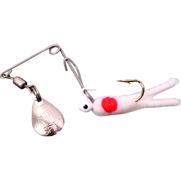 Picture of H & H Lure Cajun Spin, 1/64 Oz, White/Red Dot, Nickel