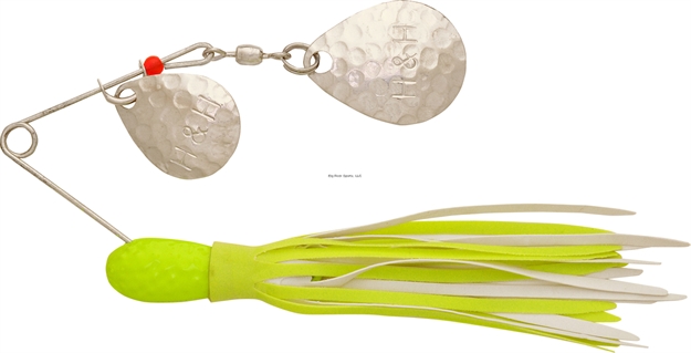 Picture of H & H Lure Double Spinner, 3/8 Oz, Chartreuse/White