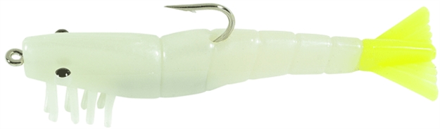 Picture of H & H Lure Tko Shrimp, 3 1/2", 1/4 Oz, Glow/Chartreuse Tail, 3/Pack