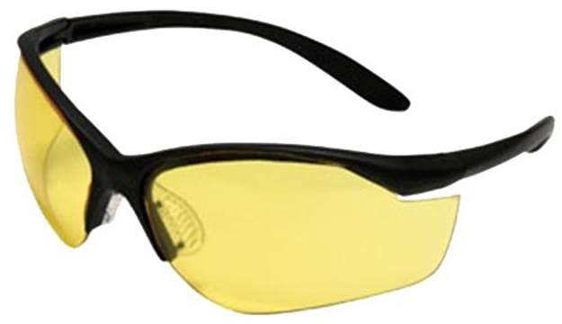 Picture of Howard Leight R01536 Uvex Vapor II Shooting Glasses Adult Amber Lens Anti-Fog Polycarbonate Black Frame R-01536 033552015369