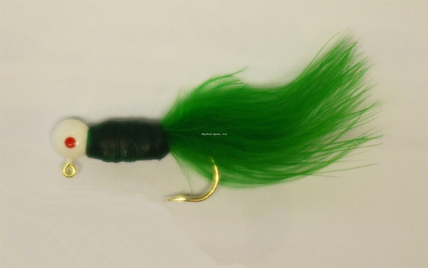 Picture of Hal-Fly Crappie Jig, 1/16 Oz, White/Dark-Green/Dark-Green
