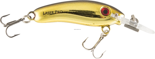 Picture of Halco Laser Pro 45 Slow Sinking Crankbait, #H51 Chrome Gold Black Back 1 3/4" 1/5Oz
