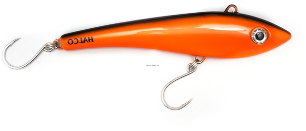 Picture of Halco Max 190 Lipless Casting/Trolling Plug, #1006 Orange/Blk, 7 1/2 In, 6.3/4Oz, Inline Single Hooks