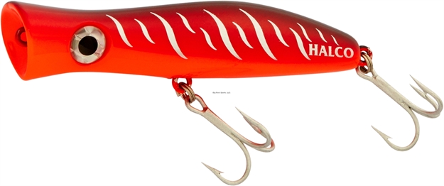 Picture of Halco Roosta Popper 105, 4 1/2", 1 3/8 Oz, Red Tiger, Floating