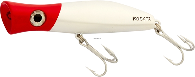 Picture of Halco Roosta Popper 105, 4 1/2", 1 3/8 Oz, White Redhead, Floating