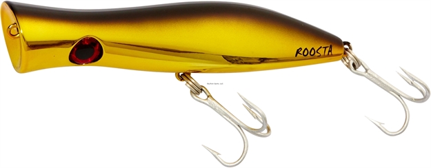 Picture of Halco Roosta Popper 135, 5 1/2", 1 3/4 Oz, Chrome Gold Black Back, Floating