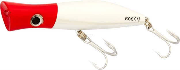Picture of Halco Roosta Popper 135, 5 1/2", 1 3/4 Oz, White Redhead, Floating