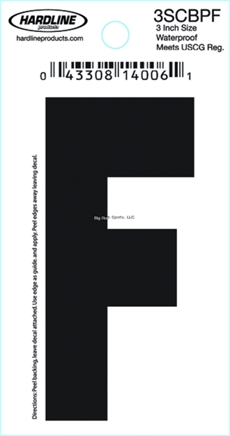 Picture of Hardline 3" Blk Letter F