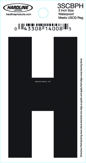 Picture of Hardline 3" Blk Letter H