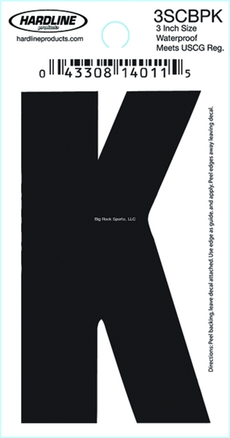 Picture of Hardline 3" Blk Letter K