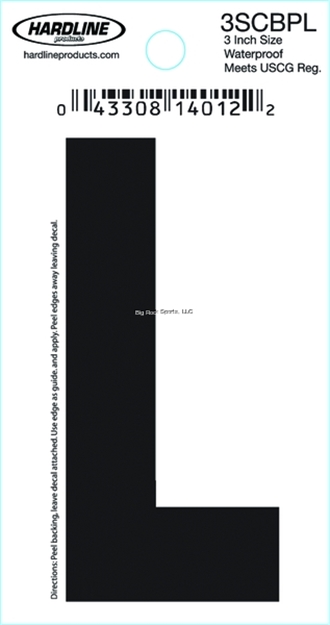 Picture of Hardline 3" Blk Letter L