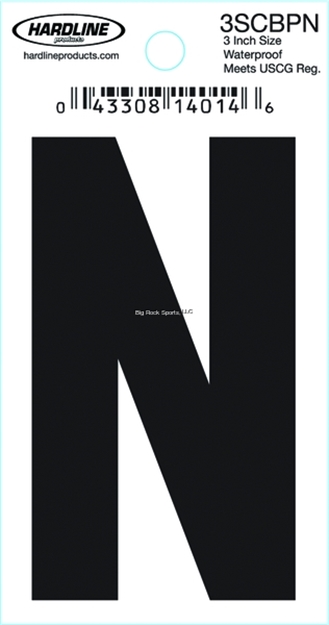Picture of Hardline 3" Blk Letter N