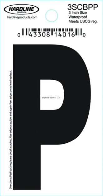 Picture of Hardline 3" Blk Letter P