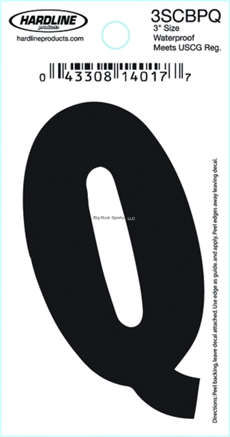 Picture of Hardline 3" Blk Letter Q