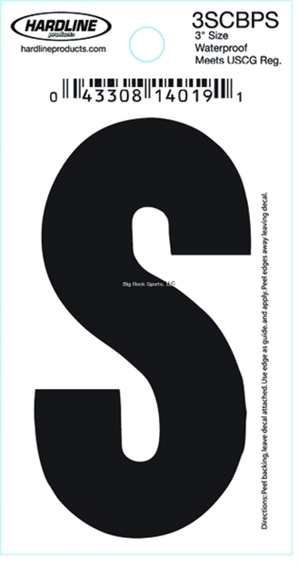 Picture of Hardline 3" Blk Letter S