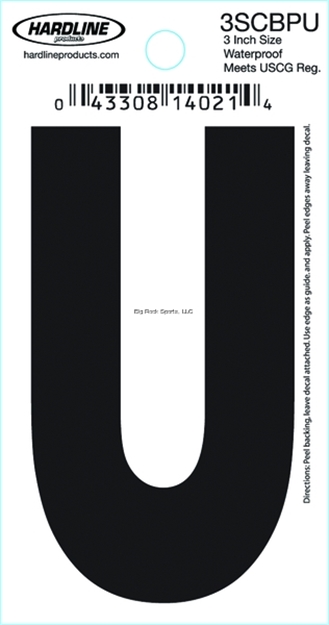 Picture of Hardline 3" Blk Letter U