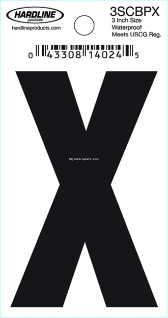 Picture of Hardline 3" Blk Letter X