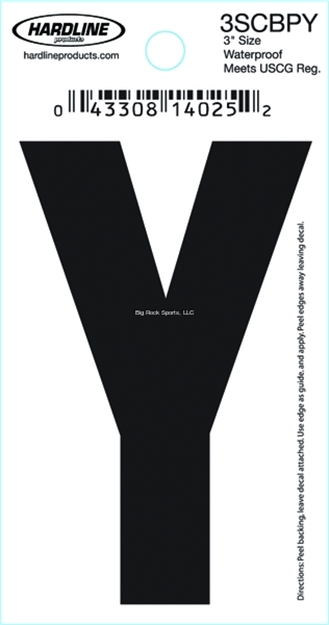 Picture of Hardline 3" Blk Letter Y