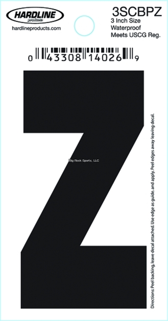 Picture of Hardline 3" Blk Letter Z