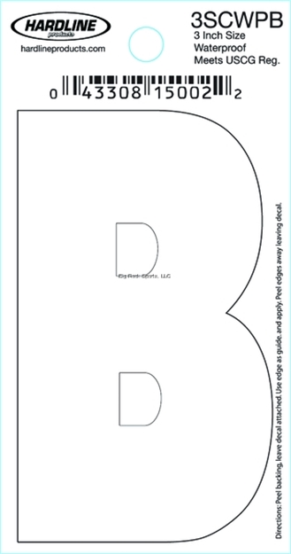 Picture of Hardline 3" White Letter B