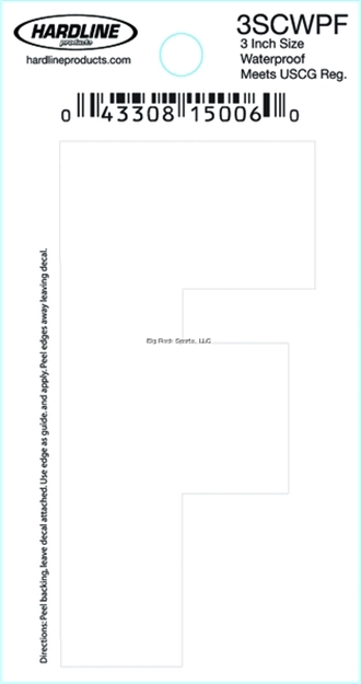 Picture of Hardline 3" White Letter F