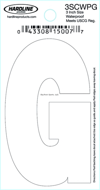 Picture of Hardline 3" White Letter G