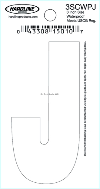 Picture of Hardline 3" White Letter J