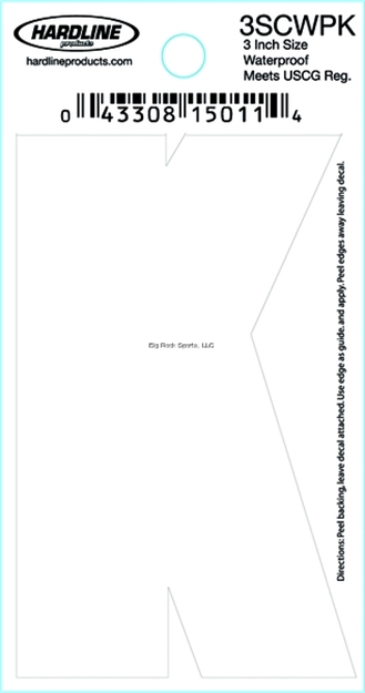 Picture of Hardline 3" White Letter K