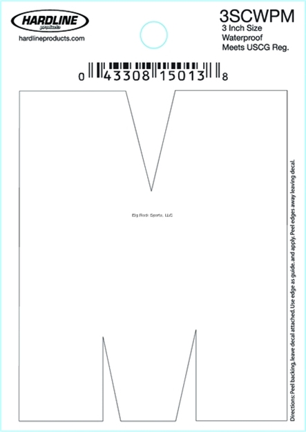 Picture of Hardline 3" White Letter M