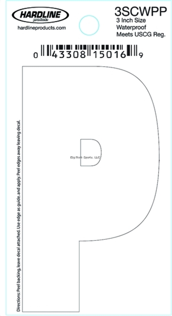 Picture of Hardline 3" White Letter P