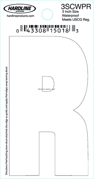 Picture of Hardline 3" White Letter R