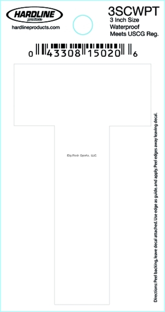 Picture of Hardline 3" White Letter T