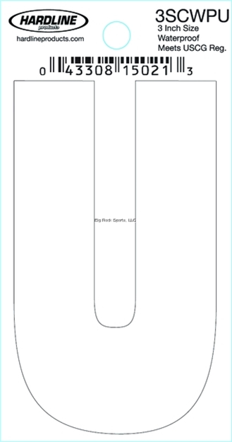 Picture of Hardline 3" White Letter U