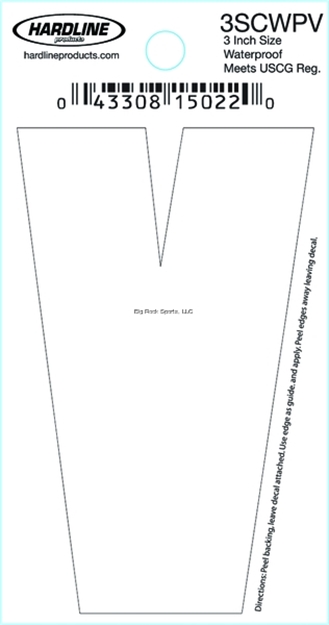 Picture of Hardline 3" White Letter V