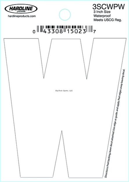 Picture of Hardline 3" White Letter W