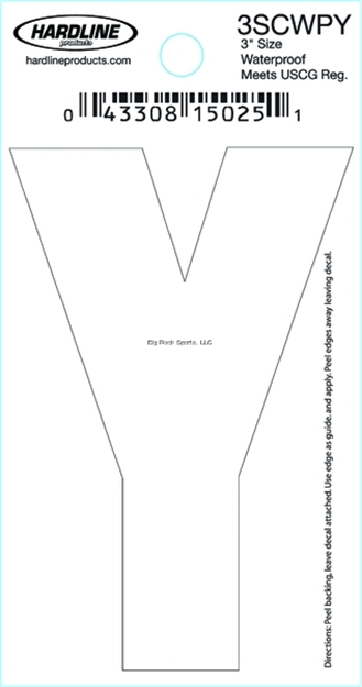 Picture of Hardline 3" White Letter Y