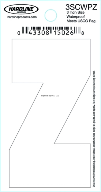 Picture of Hardline 3" White Letter Z