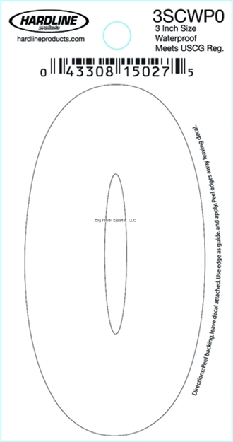 Picture of Hardline 3" White Number 0