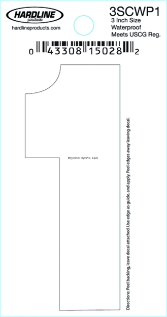 Picture of Hardline 3" White Number 1