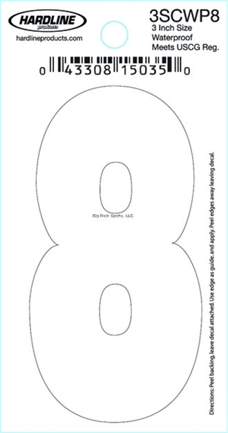 Picture of Hardline 3" White Number 8