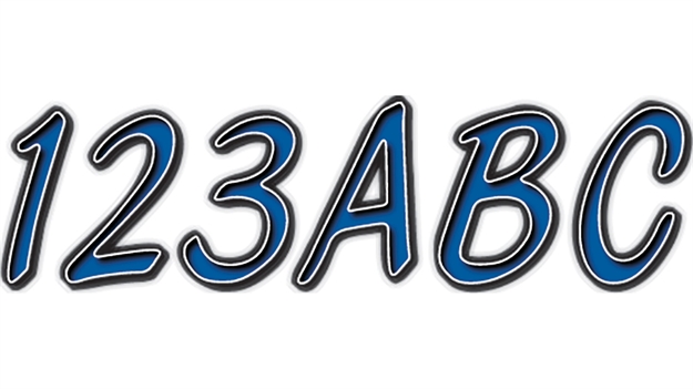 Picture of Hardline Let/Num Kit Blue/Black Blbkg400