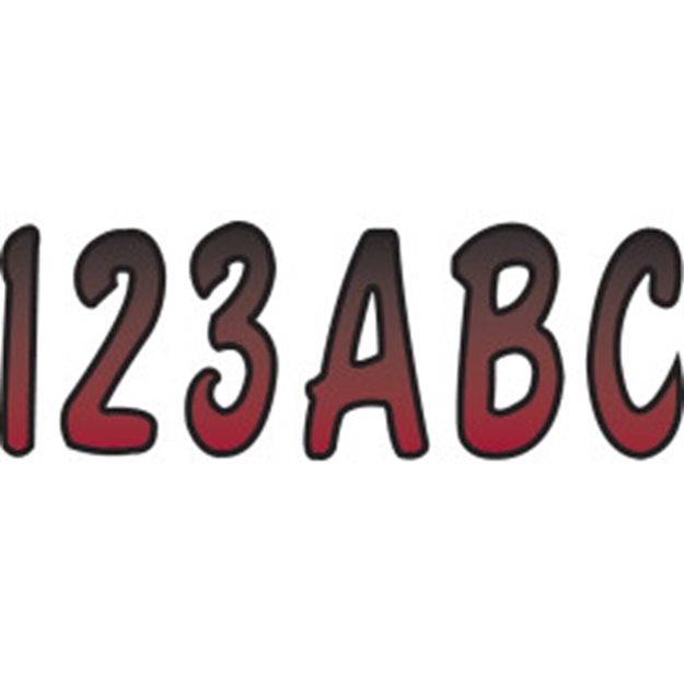 Picture of Hardline Let/Num Kit Burgundy/Black