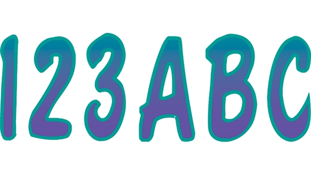 Picture of Hardline Let/Num Kit Purple/Teal