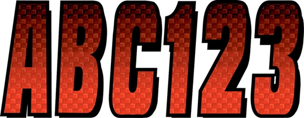 Picture of Hardline Let/Num Kit Red/Black